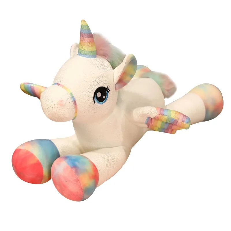 

New Stuffed Kawaii Unicorn Plush Toy Colorful Flying Horse Doll Baby Children Sleeping Pillow Unique Valentine Gifts