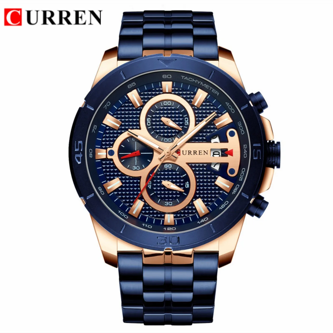 CURREN Watch Men Waterproof Chronograph Sport Military Male Clock Top Brand Luxury Steel Man Wristwatch Relogio Masculino 8337