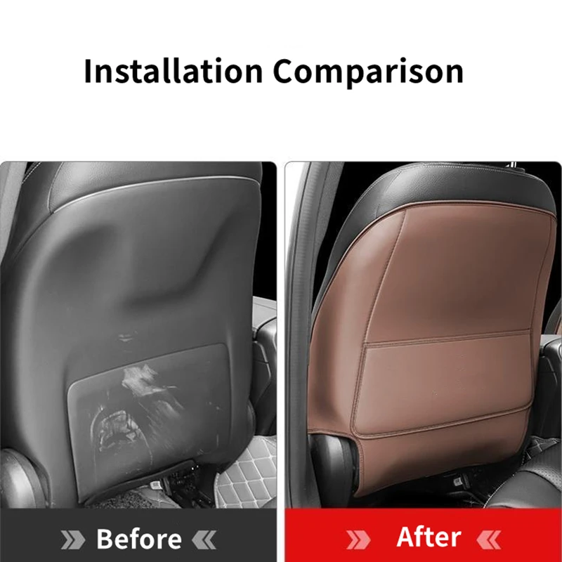 Car Seat Back Anti-kick Pad For Mercedes Benz A B C E G S Class GLC GLB GLE GLS CLA W213 Full Surround Leather Anti Dirty Mat