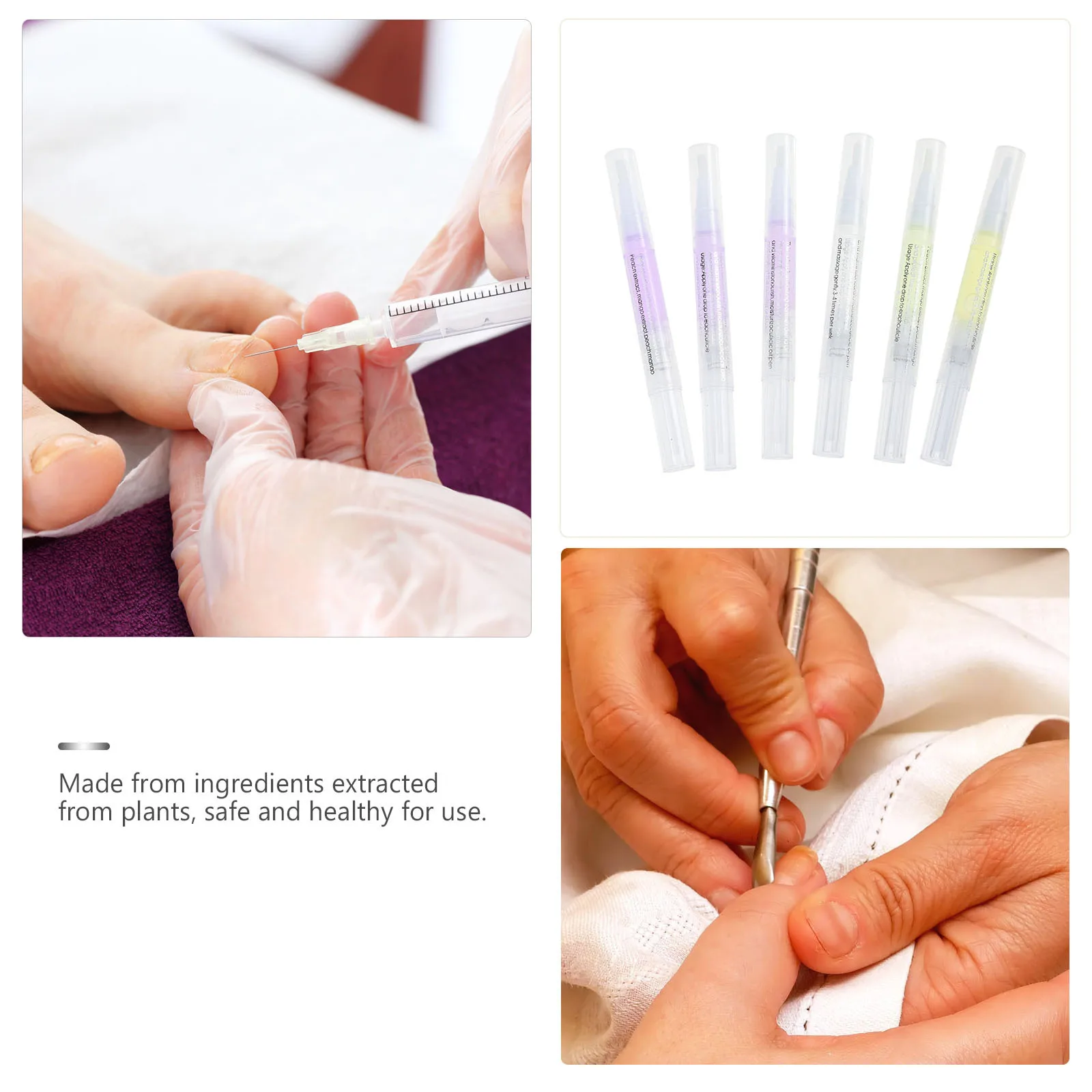 ปากกาบำรุงเล็บ 6 ชิ้น ขนาดพกพา บำรุงความชุ่มชื้น สำหรับเล็บเจล อะคริลิค ใช้ในร้านทำเล็บ ดูแลเล็บ ฟื้นฟูสภาพเล็บ
