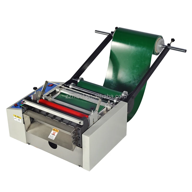 Automatic 300mm Width Cutting Machine  PU Leather Roll Slitting Cutting Machine Cowhide Roll Cross Cutter
