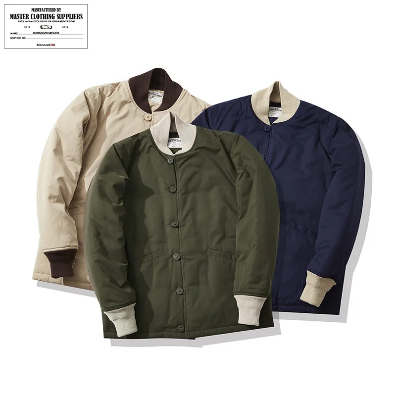 

Мужская бейсбольная куртка с воротником-стойкой, утепленная хлопковой подкладкой, повседневная, удлиненная, на пуговицах, цветная