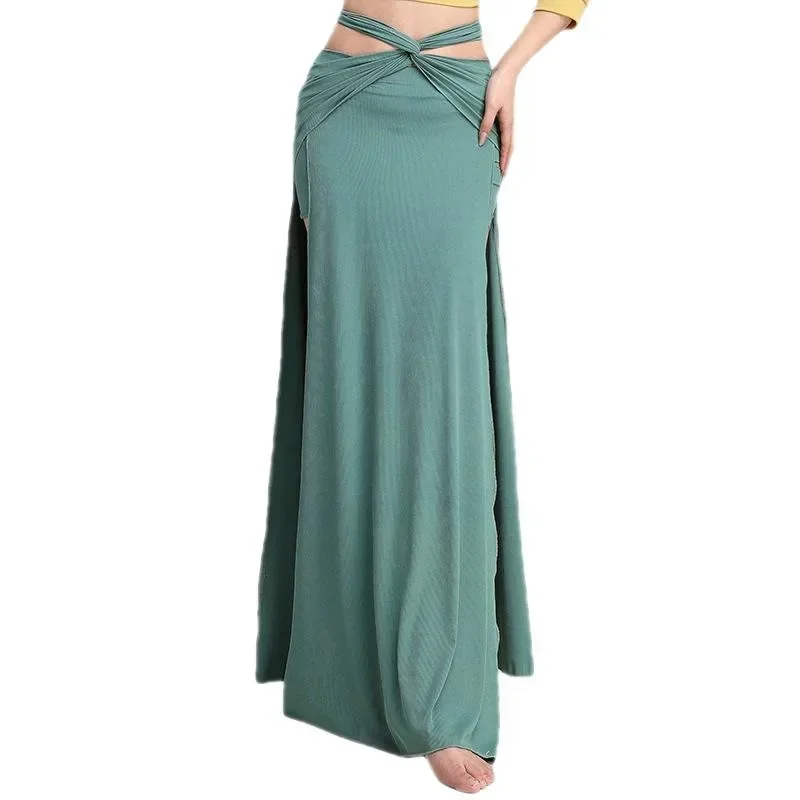 

Adult Elegant Belly Dance Wrap Tie Skirt Women Sexy Maxi Spilt Long Spanish Costume Swing Dress Bandage Clothes Dancerwear