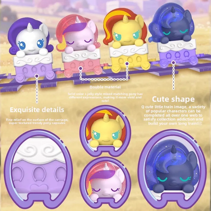 

Cartoon Same Style Pony Play Auldey Toy My Little Pony Friendship TrainModel Twilight Sparkle Applejack Unicorn ModelGiftPresent