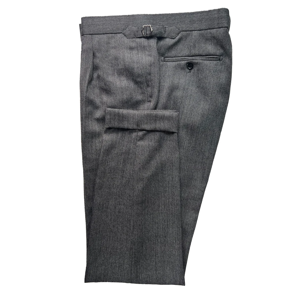 

Dark Grey Herringbone Wool Pants Custom Made Dress Pants Tailor Made Suit Pants Custom Tailored Trouser Business Casual Trouser