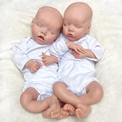 40CM Twins A&B Full Solid Silicone Reborn Doll Bebe Reborn Painted/Unpainted Sleeping Baby Doll Boneca Reborn Corpo De Silicone