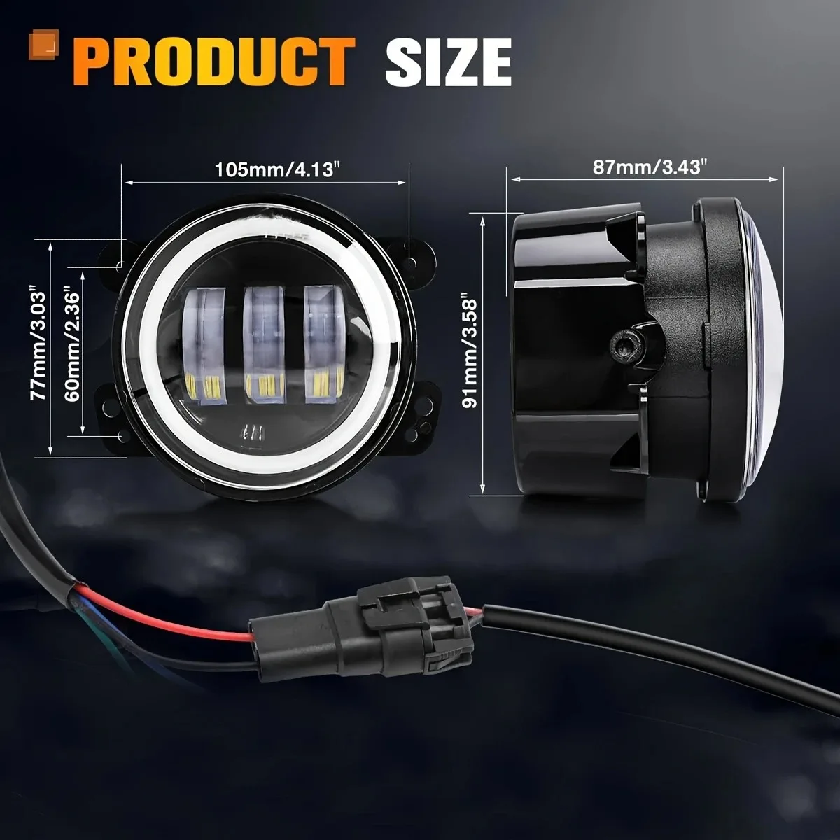 1 زوج/2 قطعة 4 بوصة LED أضواء الضباب مع الأبيض هالة حلقة زاوية العين DRL بدوره إشارة الطرق الوعرة القيادة مصابيح الضباب ل جيب كاوبوي JK