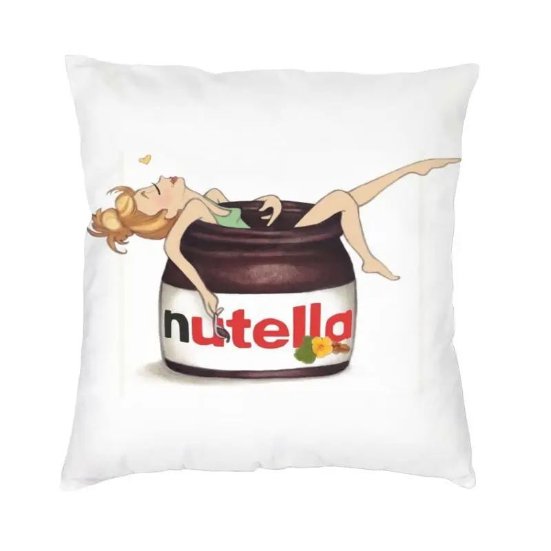 Italy Nutellas Square Pillowcover Home Decorative Cartoon Cushions Throw Pillow for Living Room Double-sided Printing