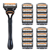 5-Blade Stainless Steel Razor for Sensitive Skin Close Comfortable Shave Classic Retro Design Long-lasting Sharpness