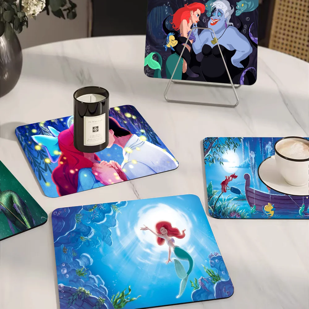 The Little Mermaid Kitchen Drainage Mat Retro Style Dish Drying Pads Absorbent Placemats Drainer Tableware Mats Accessories