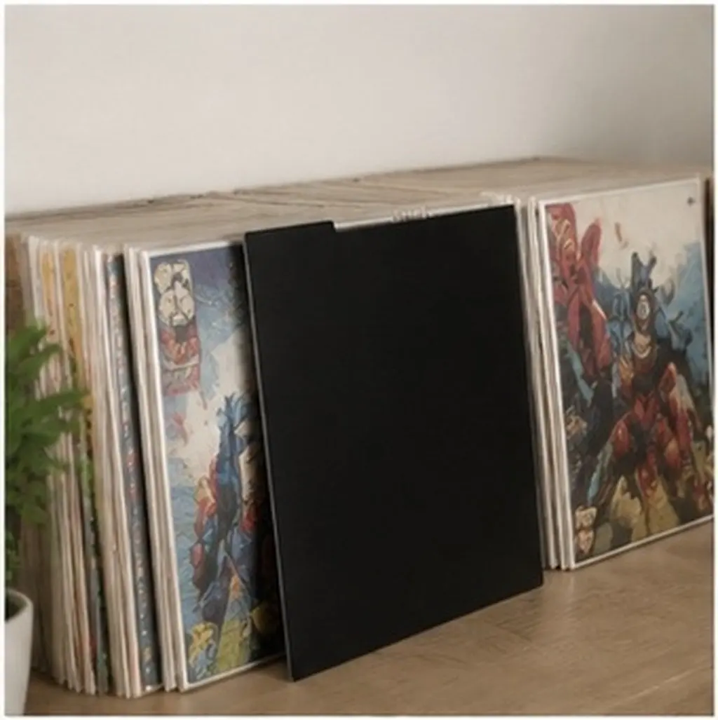 20Pcs PVC Record Dividers Black Hard Vinyl Record Album Separator Cards Protect Storage Organizers for Comic Book Collection