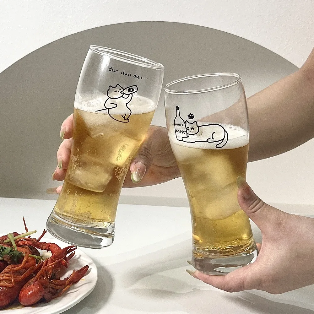 Original Kitten Draft Beer Cup Glass Large Capacity Home Craft Beer Cup Juice Drink Iced Coffee Cup Commercial