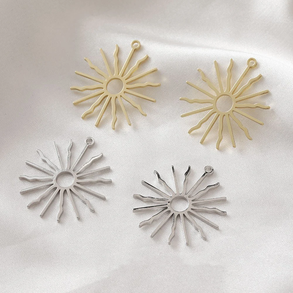 

6PCS Electroplated Brass Sun Pendant Earrings DIY Material Accessories Jewelry Making Supplies