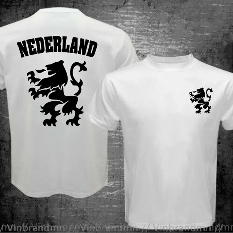 Nederland Nederland Nederland Oranje Nederlandse Leeuw Voetbal 100% Katoen Geek Familie Top Tee Nieuwe Mannen Zomer Tops Casuals T-shirts Hip Hop tops