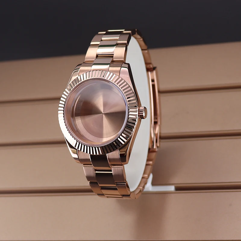 Rose Gold 36mm 40mm Men's Watch Case Bracelet Parts For Seiko nh35 nh36 Miyota 8215 Movement 28.5mm Dial Sapphire Glass Hot Sale