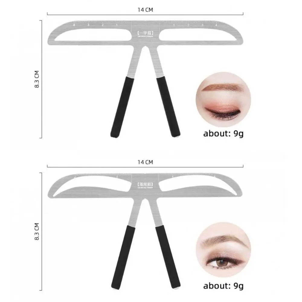 3D Eyebrow Tattoo Ruler Balance Shaper 10 Styles Eyebrow Measuring Tool Metal Reusable Microblading Eyebrow Stencil Women