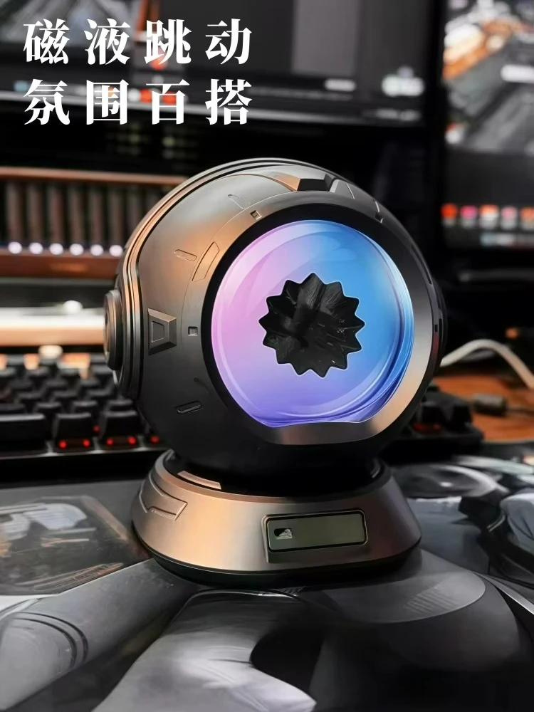 Magnetic Fluid Bluetooth Speaker,Music Rhythm Light,Good Sound Quality Desktop Decoration Speaker,Men's And Women's Birthday