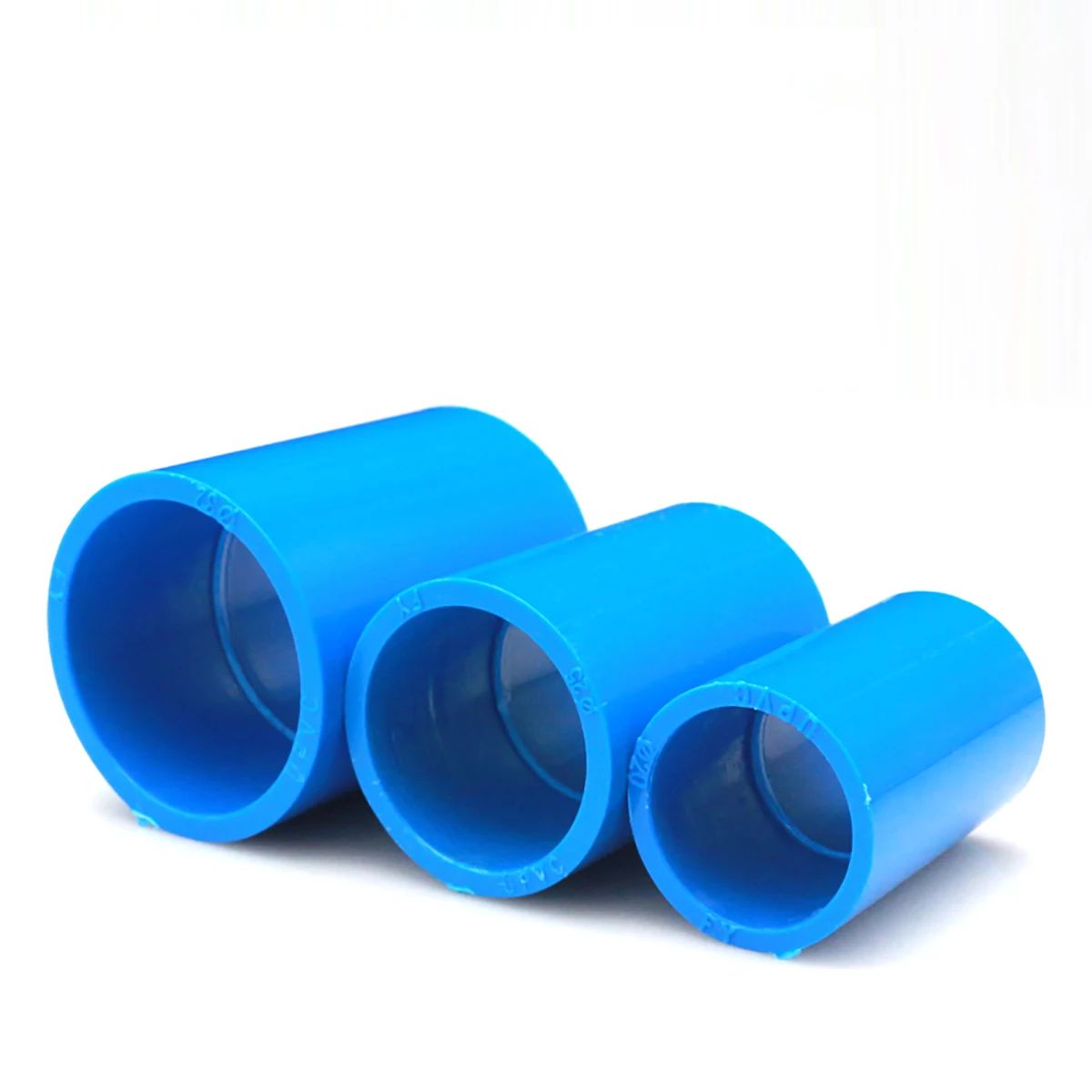

PVC Water Supply Pipe Fittings Equal Straight Connector Socket Solvent Weld Joint 20 25 32 40 50 63 75 90 110mm White Gray Blue