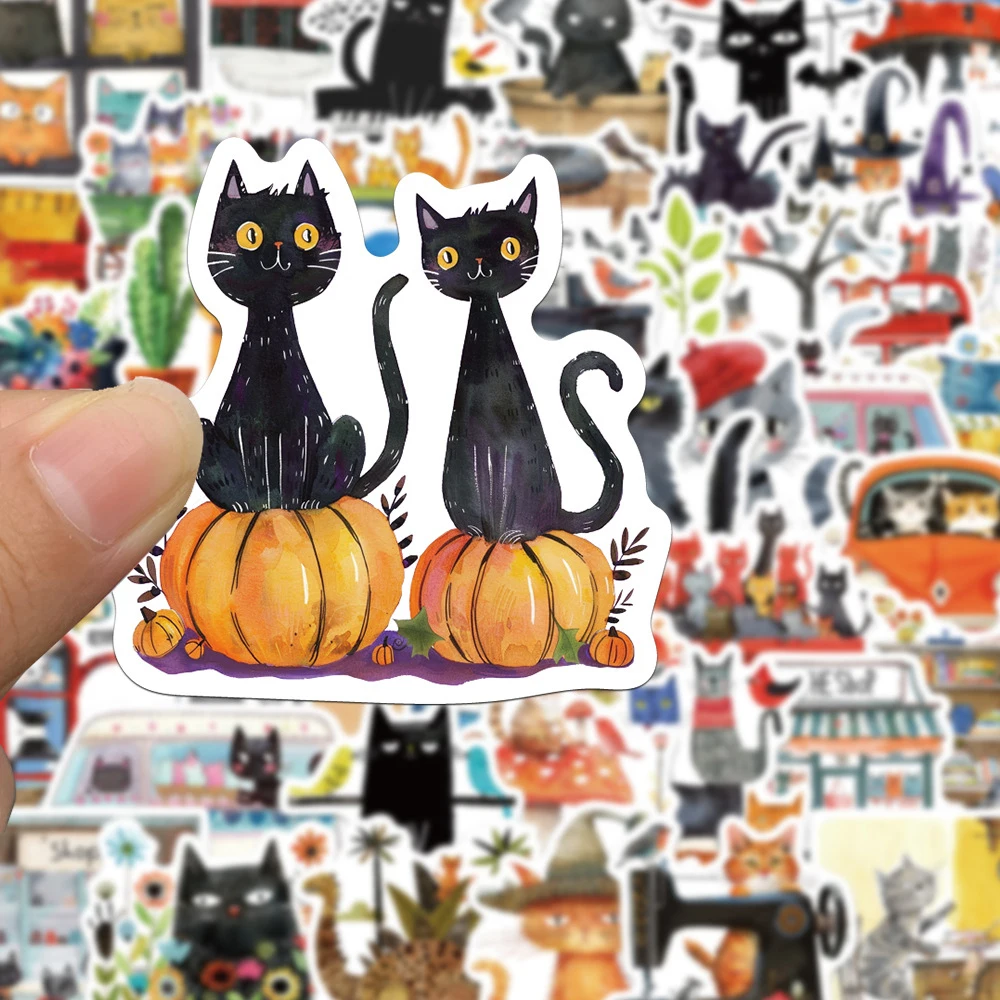 10/30/50pcs Cute Cartoon Art Cat Adesivi Impermeabile Graffiti Cancelleria Valigia Laptop Kawaii Animale Adesivo Giocattoli Divertenti Decalcomanie