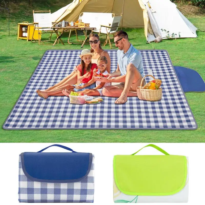 

Picnic Mat Waterproof Picnic Blanket Foldable Non-Slip Mat With Handle 78X78Inch For Poolside Balcony Music Festival Beach