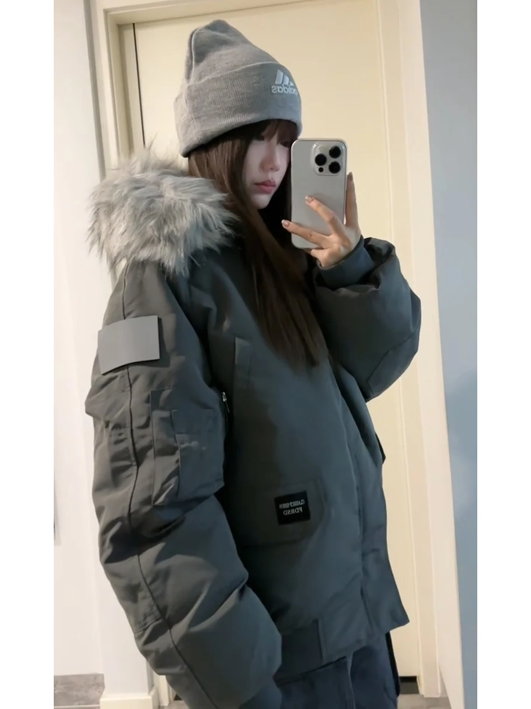 

Thiened Winter Parka Coat with Fur Collar for Men And Women Warm Cotton Jaet with Hood Cleanfit American Sle ey
