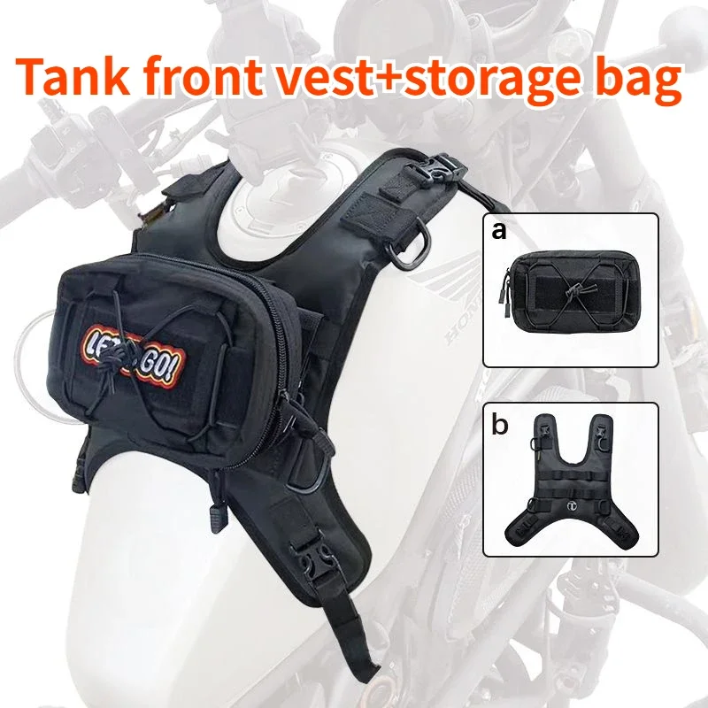 Motorcycle Universal Fuel Tank Pack Fuel Tank Hanging Bag Locomotive Multifunctional Fuel Tank Vest Bag Motorcycle Equipment