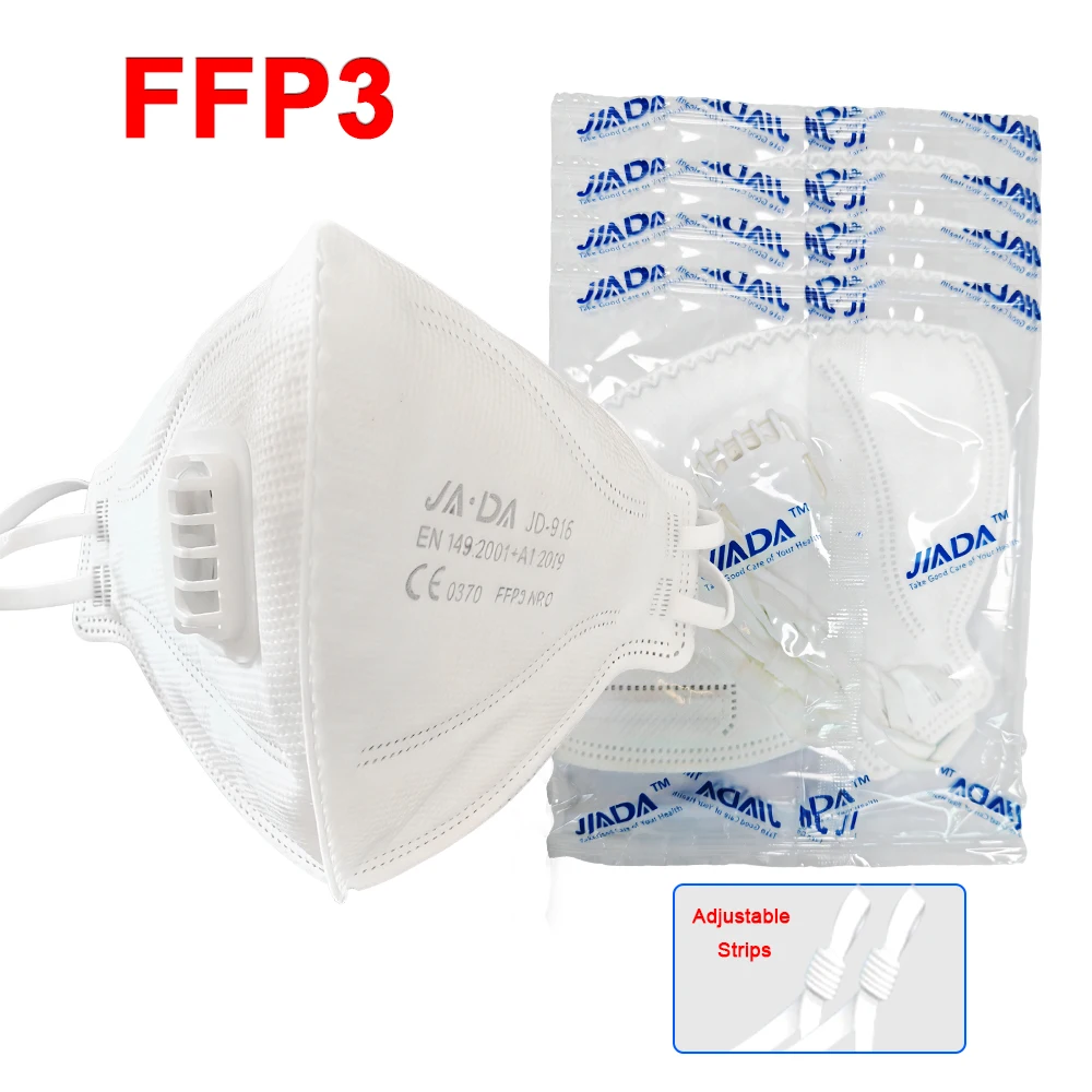FFP3 masks 3D Protective Face Mask 6-layer Disposable CE Approved Respiratory Protection Individual Package