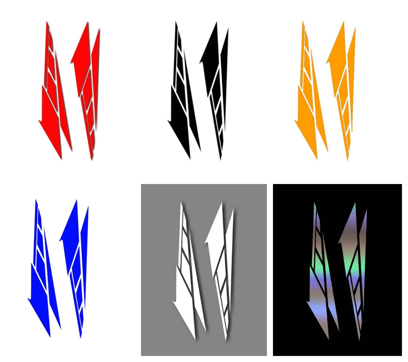 

2Pcs Reflective Motorcycle Tail Box Decals Waterproof Multicolor Car Stickers Decorative Anti Scratch Motorbike Decal 28*6.6cm