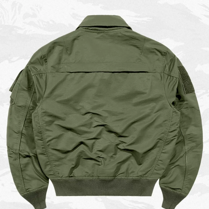 Spring and Autumn Pilot Jacket Men's Multi Pocket Loose American Retro Collar Work Jacket