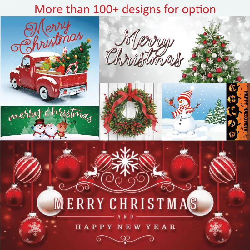 DD 7x8ft No.1-14 Custom Garage Door Banner Christmas Big Vinyl Banner Flag Halloween Deco Merry Christmas Banner for Garage Door