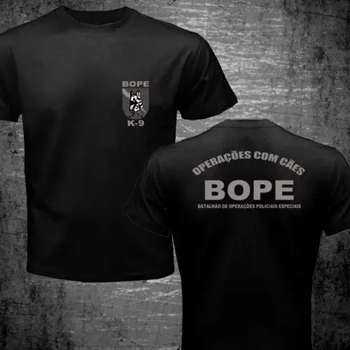 streetwear fashion vintage Summer Male Hot Sale New Brazil SWAT BOPE Special Forces  K-9 Dog Canine Canil Unit Men print