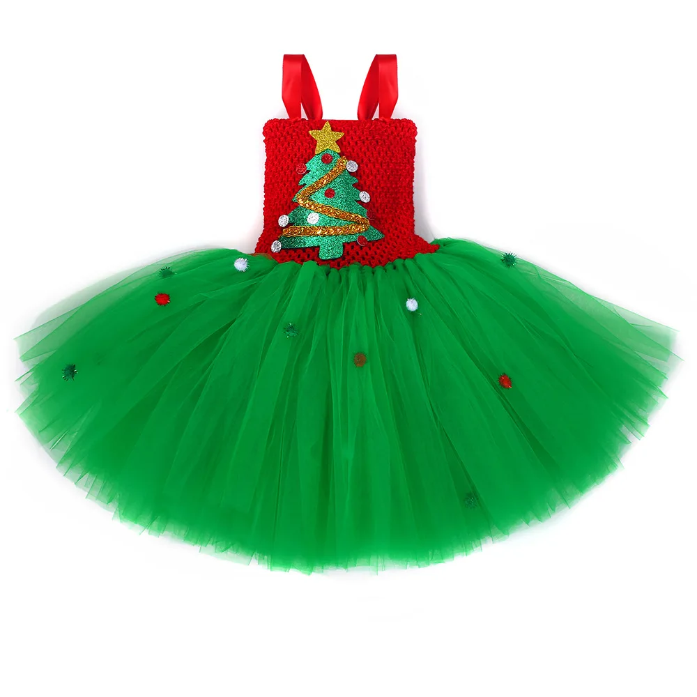 Girls Christmas Cosplay Costumes LED Luminous Christmas Tree Tutu Dress Children's New Year Christmas Party Costume Gifts 코스프레