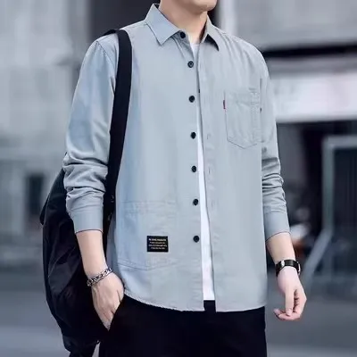 Retro giapponese Sle da lavoro da uomo irt sciolto lungo Sve capispalla casual resistente all'usura e allo sporco per il lavoro primaverile autunnale