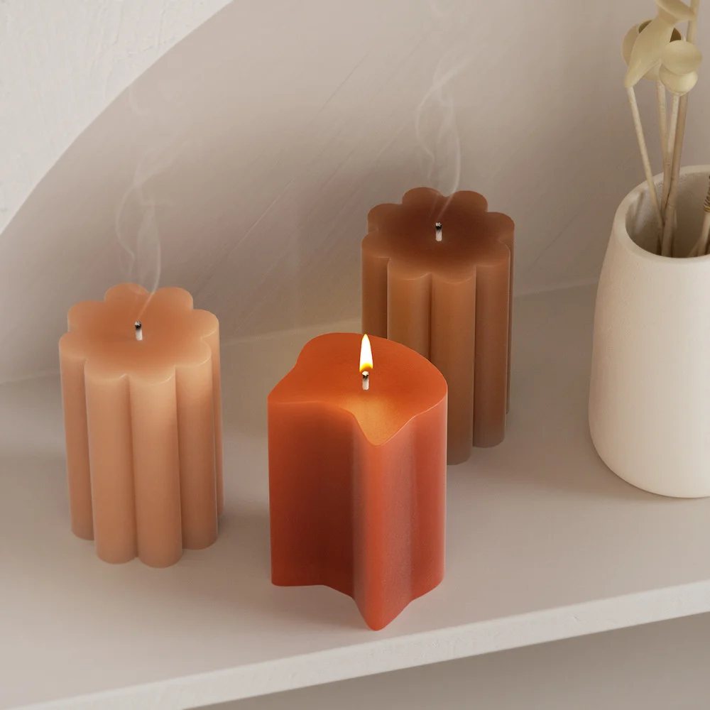 ثلاثية الأبعاد نجم البحر القمر الهرم سحابة زهرة شكل شمعة معطرة قالب من السيليكون لتقوم بها بنفسك الجص الراتنج الصابون الشمع صنع قوالب حلية المنزل