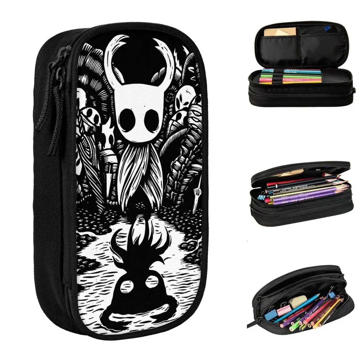 

Ghost Hollow Knight Pencil Case Creative Funny Game Pen Holder Bag Girl Boy Big Capacity Students School Gifts Pencil Box