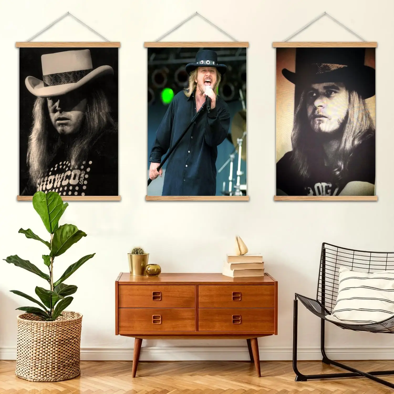 Ronnie Van Zant Framed Wall Painting Canvas Art Poster, Wall Art,  Modern Family, Bedroom Decor, Posters,Decorative painting