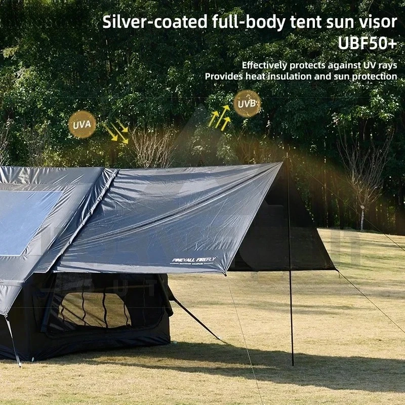 3-6 Person Inflatable Family Camping Tent, Weatherproof King Size Tent with Skylight, Outdoor Portable Shelter