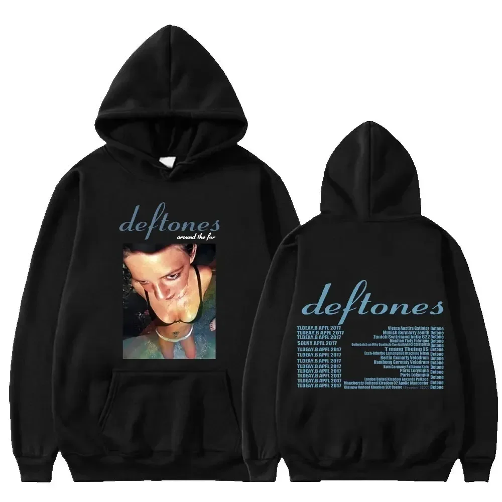 

2024 Deftones Prevalent Print Hooded Men Women Plus Size Hoodies Retro Punk Sweatshirt Unisex Personality Streetwear Clothing