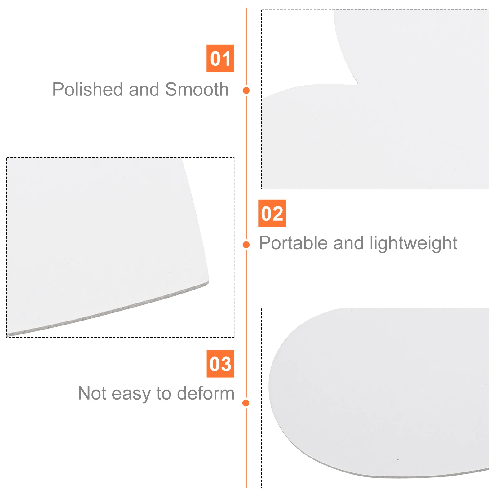 

5 pcs Shape Artist Paper Board Thickened Oil Painting Board Cotton Drawing Panels For Diy Art Craft Supplies White Canvas