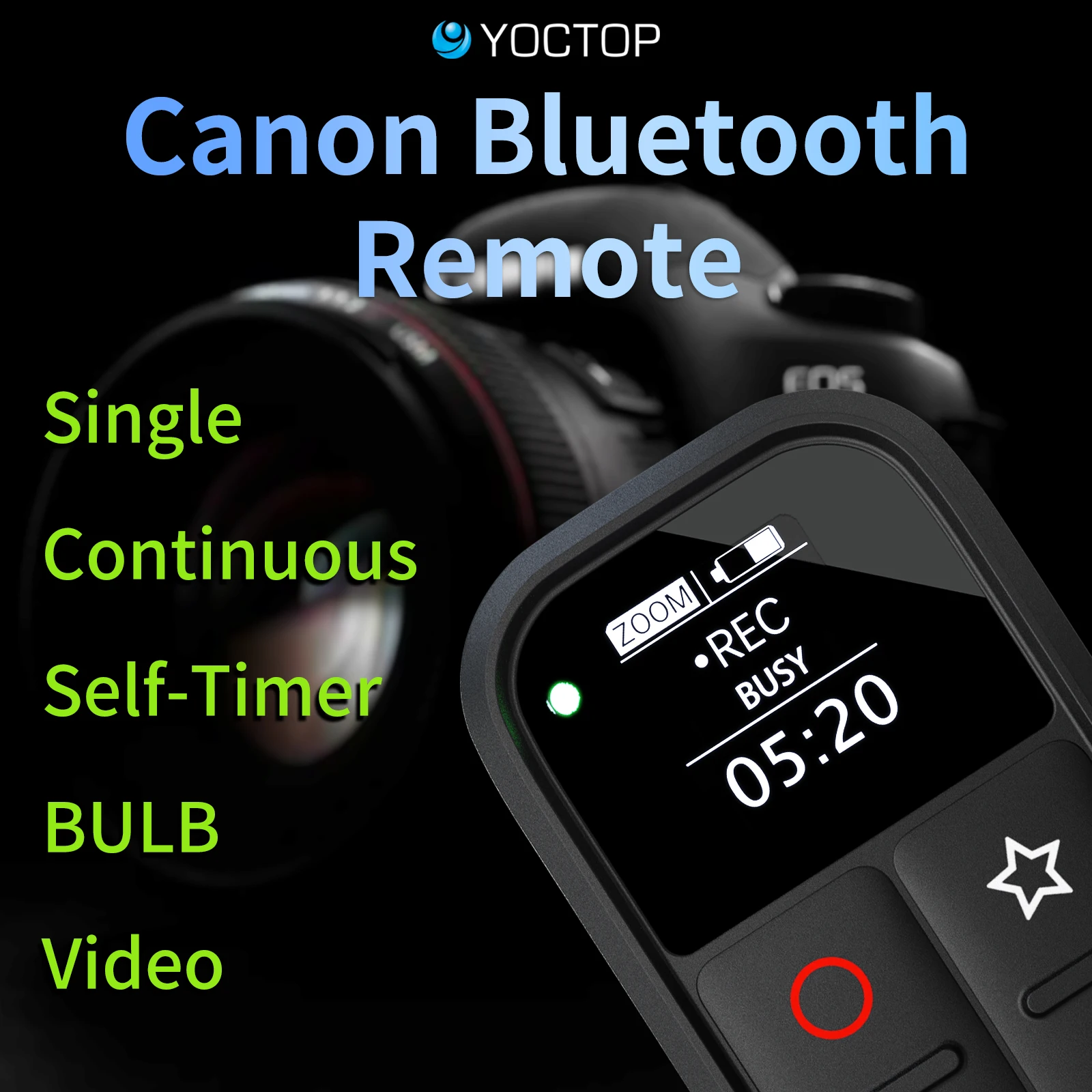 Remote Control for Canon Cameras with Sceen and Powerful New Funtions Compatible with BR-E1 R5 R6 G7X3 G5 M50M2 200D