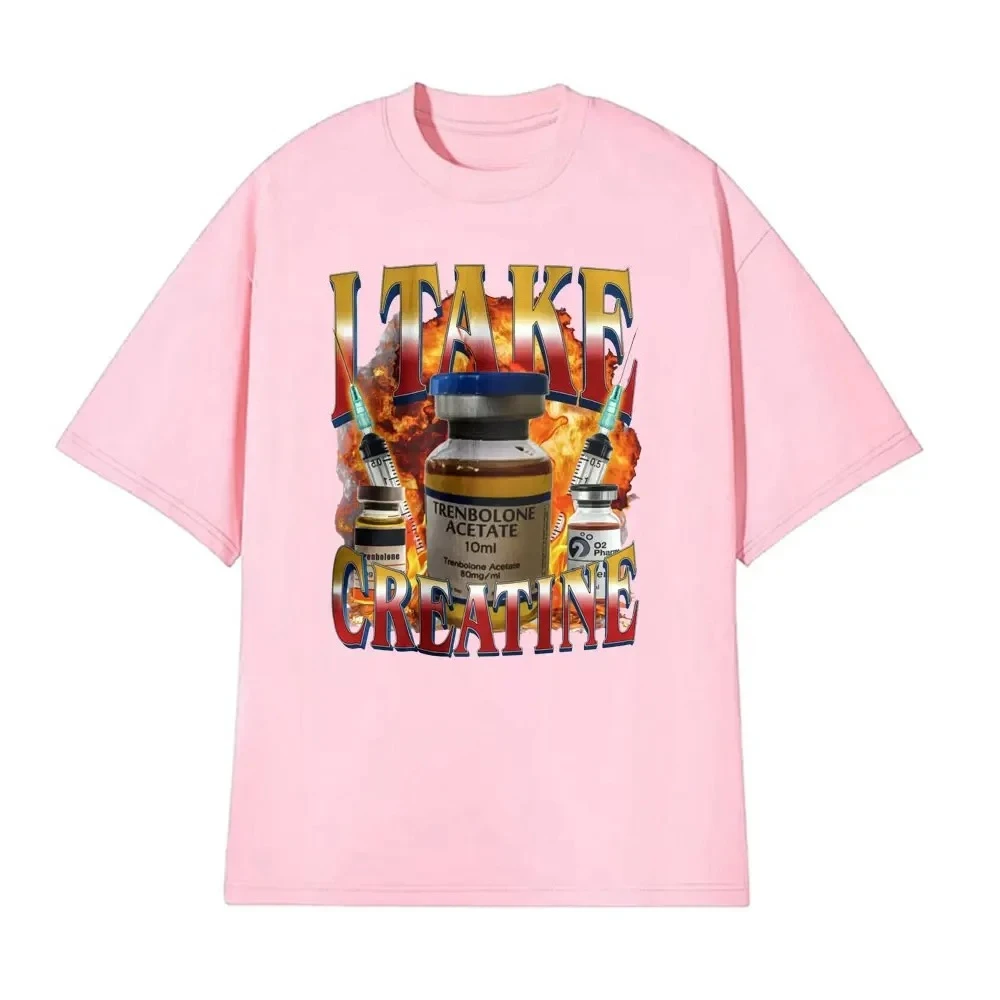 Drôle j'ai prendre la créatine t-shirt de gymnastique stéroïde hors de poche Meme T-shirts femmes à manches courtes T-shirts occasionnels femmes vêtements