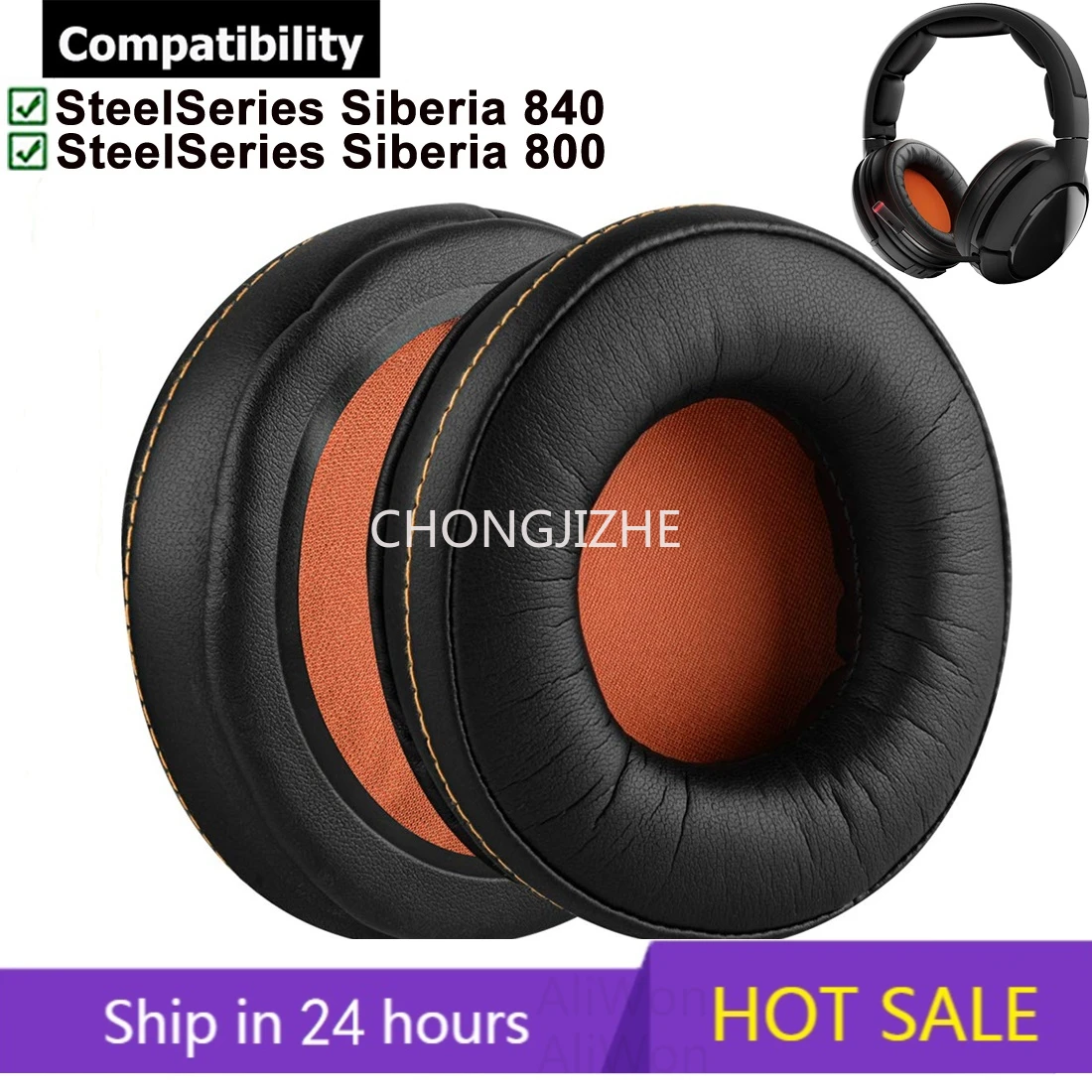 Replacement high quality Protein skin Ear pads Suitable for SteelSeries Siberia 840,Siberia 800 Wireless Headphones Repair Cover