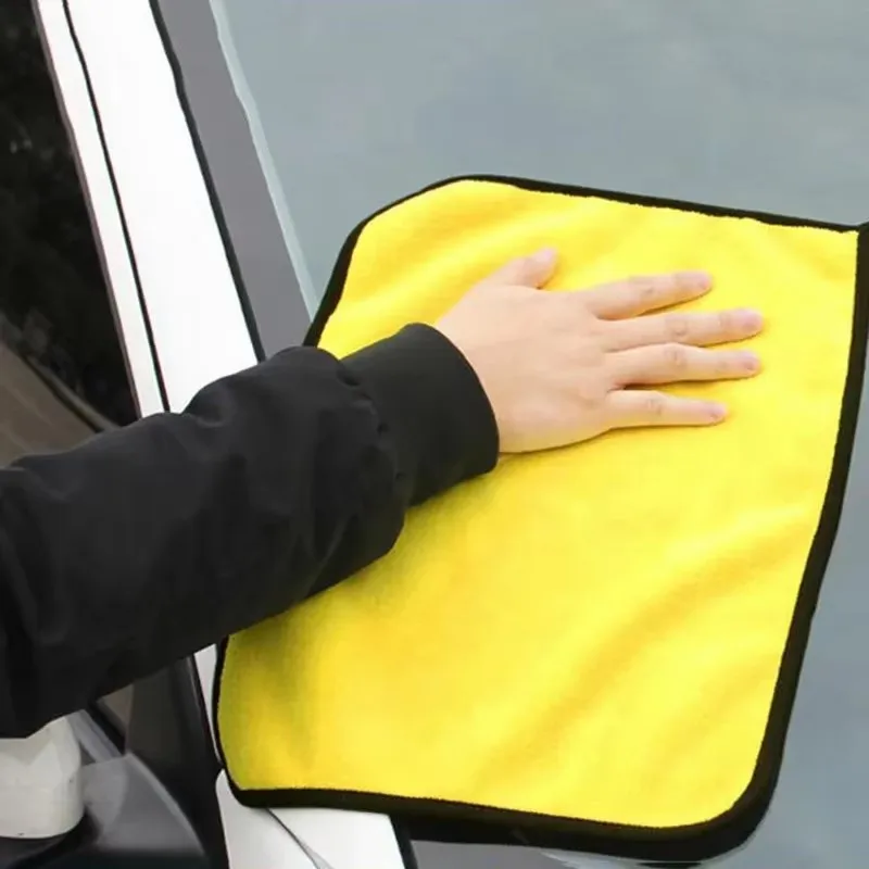 1/3 Stück Mikrofaser-Waschlappen für Autoreinigung und -pflege, Doppelschichtiges Reinigungstuch für Fenster und Glas, Autowäsche-Zubehör