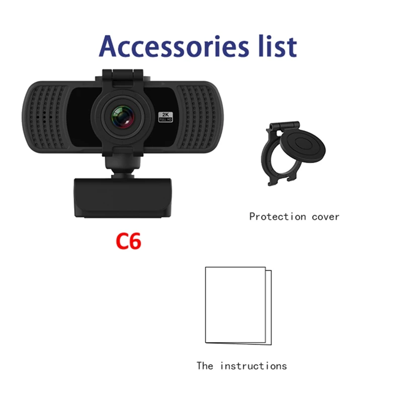 HD 1080P Webcam 2K Computer PC Webcamera With Microphone For Live Broadcast Video Calling Conference Work Camaras Web PC