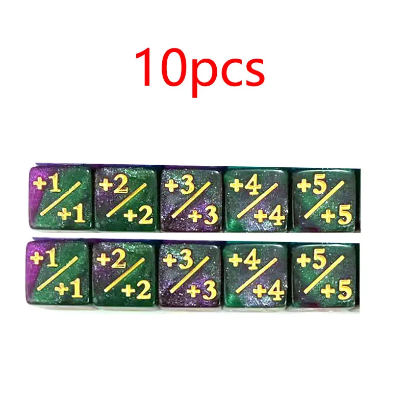 16mm 6 Side Dobbelstenen Tellers + 1 Kinderen Speelgoed Tellen Voor MTG De Verzamelkaart Gaming Token Loyaliteit gift 10 stks/zak