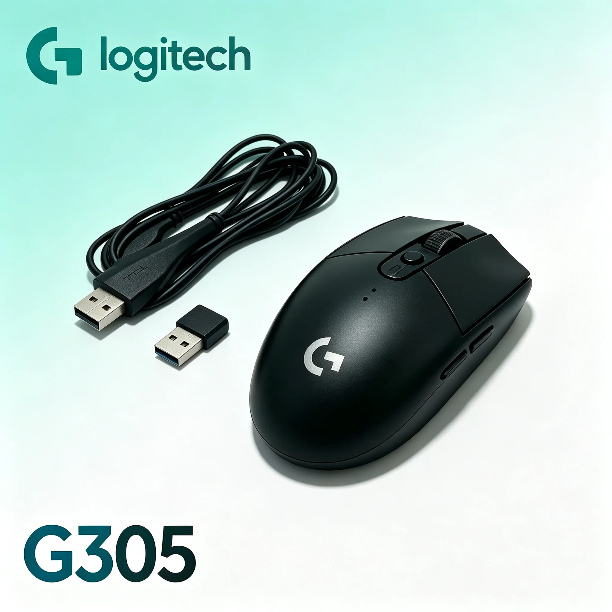 Compact Logitech G305 2.4G Wireless Mice With Transfer Adapter Cable Gaming Mouse For Desktop Notebook Office Work And Casual Ga