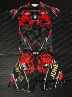 Nuevo UFC Top Fighters Jon Jones combate evento camiseta pantalones cortos hombres transpirable Jersey lucha correr conjunto absorbente de sudor