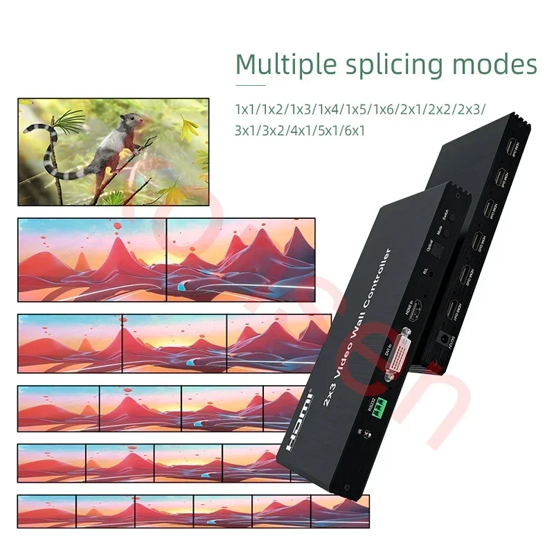 Controller per parete video 2x3 1080P 60Hz TV Splicing Display 2x3 2x2 3x2 4x1 5x1 6x1 6 Schermo Video Wall Stitching Processor Splicer