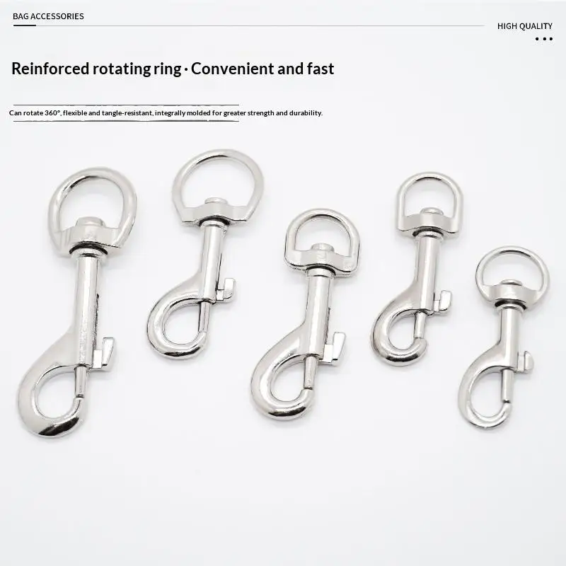 5Pcs Round Bottom Metal Pet Buckle Swivel Lobster Clasp Dog Collar Snap Keychain For Pet Leads Leash DIY Hardware Accessories