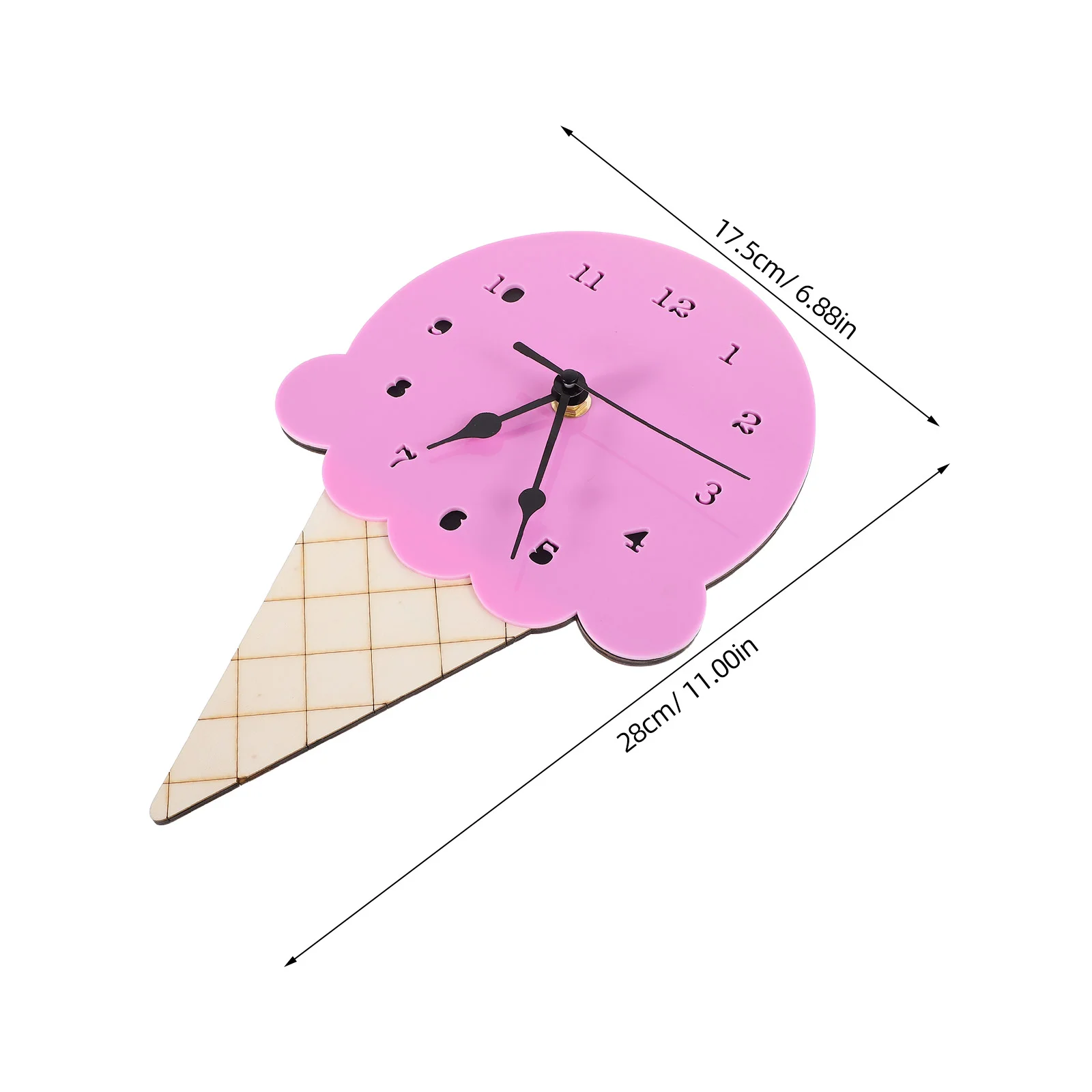 Ice Cream Wall Clock Office Clocks Kids Silent Hanging Room Decor Unique Bell Bedroom